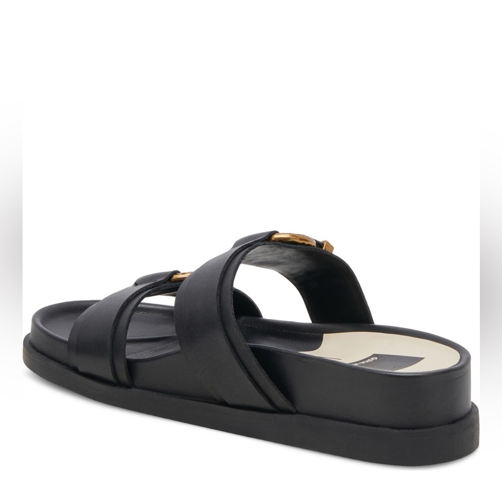 Dolce Vita Black and Gold Buckle Sandals - Picture 5 of 10